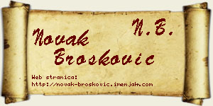 Novak Brošković vizit kartica